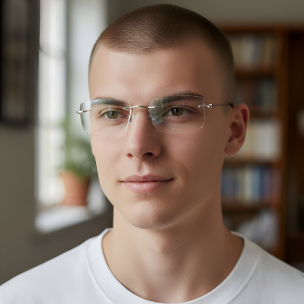 Armação de Óculos Retangular Balgriff MB0101AO Prata